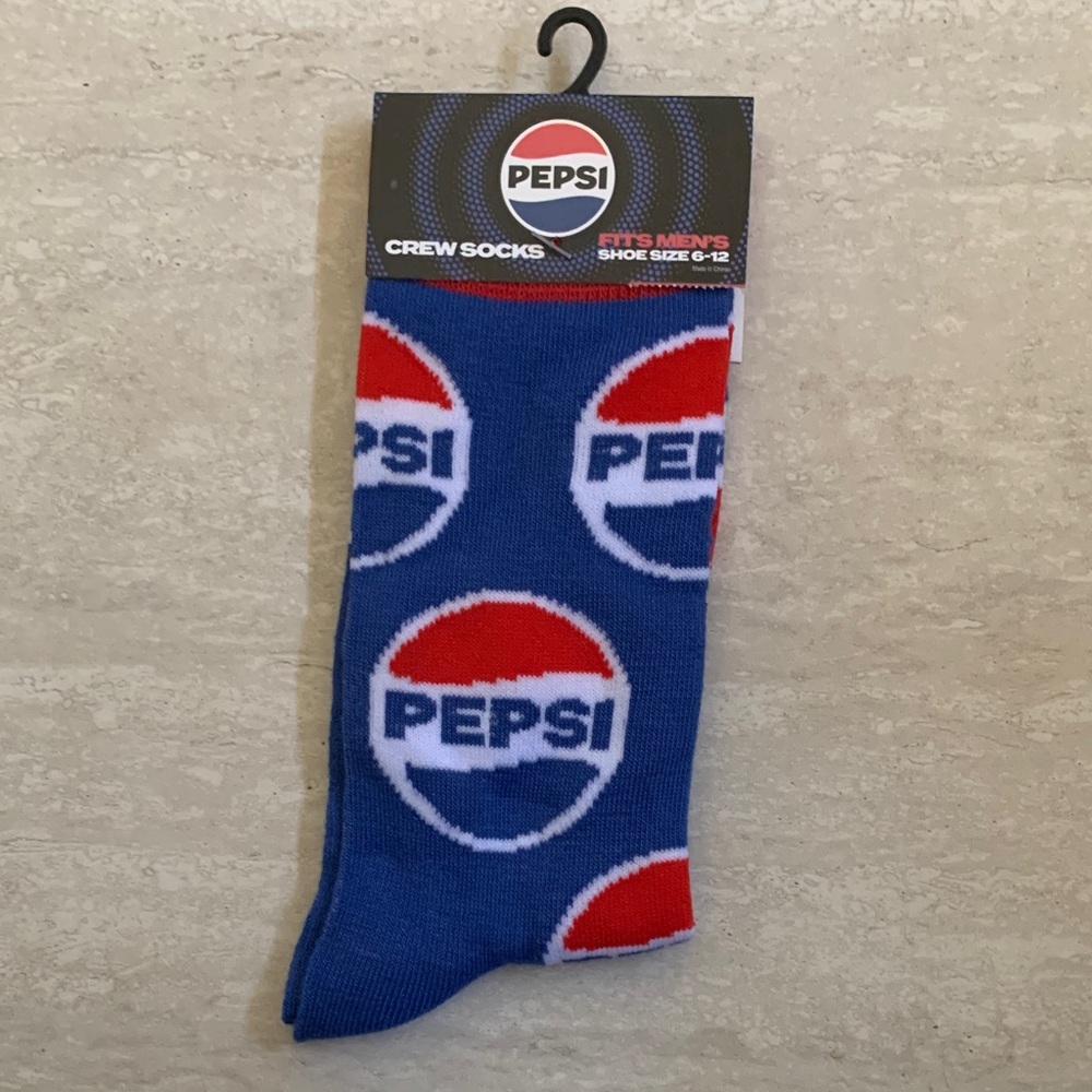 Pepsi Blue and Red Logo Casual Crew Socks